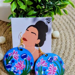 Lotus Hand-Painted Earrings