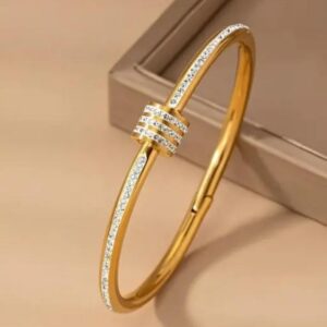 AD Studded Bangle-Style Bracelet