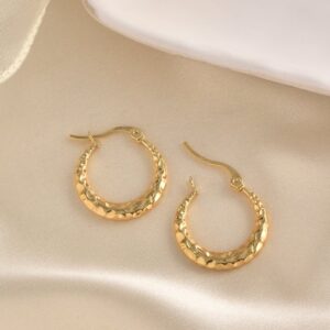 Molten Shine Textured Hoop Earrings