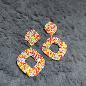 Rainbow Pop Beaded Earrings